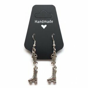 Earrings - 🛼 Quad Skates & fish bones - Silver tone - Shepherds Crook